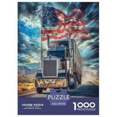Großer LKW Puzzle 1000-teilige Schwer Puzzle Spielzeug Lernspiel Impossible Herausforderung Spielzeug Für Erwachsene Kinder 70x50cm/1000pcs von ChengzeTCo